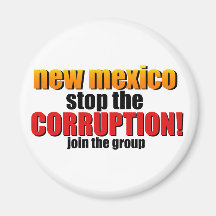 new mexico: stop the corruption fridge magnet