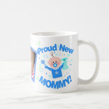 New Mom Baby Boy Custom Photo Mug