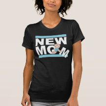 New Mom With Blue Baby Boy T Shirt