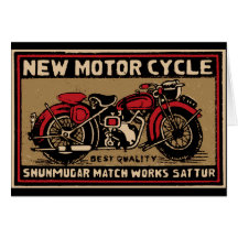 New Motorcycle Safety Match Label Card