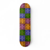New Orleans Colourful Fleur De Lis Art Skate Board Deck