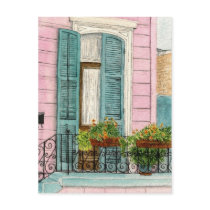 New Orleans Door with Shutters Postcard