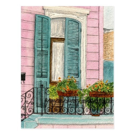 New Orleans Door with Shutters Postcard
