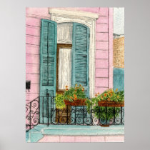 New Orleans Doors with Shutters Print