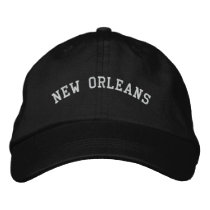 New Orleans Embroidered Basic Adjustable Cap Black Baseball Cap