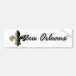 New Orleans Fleur de lis bk/gd Bumper Sticker