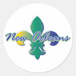 New Orleans Fleur de lis tri Round Sticker
