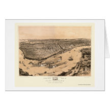 New Orleans, LA Panoramic Map - 1851 Card