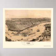 New Orleans, LA Panoramic Map - 1851 Posters