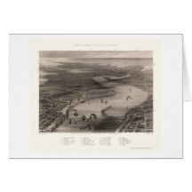 New Orleans, LA Panoramic Map - 1863 Greeting Card