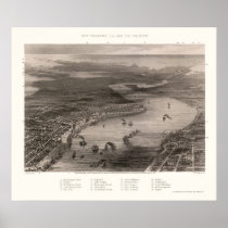 New Orleans, LA Panoramic Map - 1863 Print