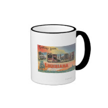 New Orleans, Louisiana - Large Letter Scenes Coffee Mugs