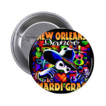New Orleans Mardi Gras #010 Button