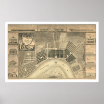 New Orleans Plan Map 1815 Print