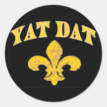 New Orleans Yat Dat Round Stickers