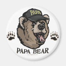 New Papa Bear Father's Day Gear Refrigerator Magnet