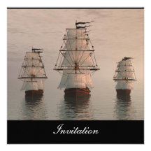 New Popular Invitation Three Sailing Ships