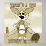 New Sheriff in Town Corgi Poster