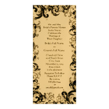 New Sizes 4.25x9.25 Fancy Swirl Wedding Invitation