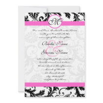 New Sizes  Damask Swirls Wedding Invitation