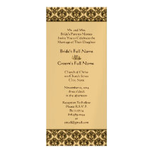 New Sizes  Damask Swirls Wedding Invitation