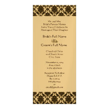 New Sizes  Damask Swirls Wedding Invitation