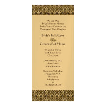 New Sizes  Damask Swirls Wedding Invitation