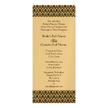 New Sizes  Damask Swirls Wedding Invitation