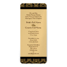 New Sizes  Damask Swirls Wedding Invitation