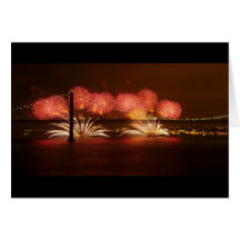New Year Firework Lisbon Greeting Card
