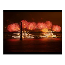 New year Firework Lisbon Postcard