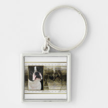 New Year - Golden Elegance - Boston Terrier Keychain