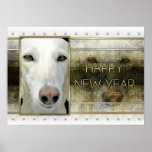New Year - Golden Elegance - Saluki Print