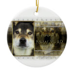 New Year - Golden Elegance -  Shiba Inu - Yasha Christmas Ornaments