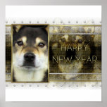 New Year - Golden Elegance -  Shiba Inu - Yasha Poster