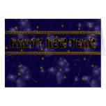 New Year Greeting Card With Stars And Curls