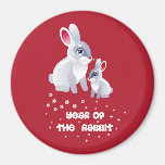 New Year of the Rabbit . Two Rabbits Magnet