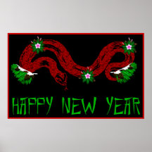 New Year Snake Print