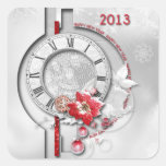 New Year Timepiece 2013 ADD YOUR PHOTO Square Sticker