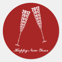 New Year's 2012 Celebration - Wine Glass Toasting Stickers