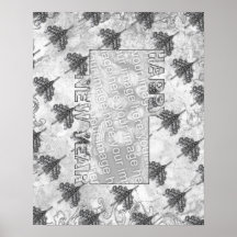 New Years Cut Out Photo Frame Chandeliers Posters