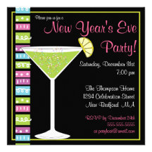 New Year's Eve Bright Cocktail Invitation
