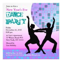 New Year's Eve Dance Party Invitation Pink Disco