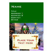 NEW YEAR'S EVE OF A CYBORG BUSINESS CARD TEMPLATE