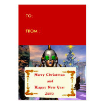 NEW YEAR'S EVE OF A CYBORG gift tag Business Card
