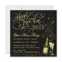 New Year's Eve Open House Party - Black and Gold invitations