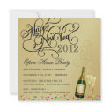 New Year's Eve Open House Party - Elegant Gold invitations