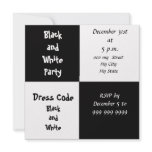 New Years Eve Party Black and White Party Invite