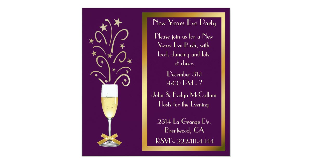 New Years Eve Party Invitations | Zazzle