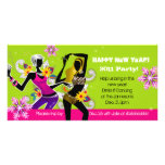 New Year's Eve Party Photo Card Dancing Lime